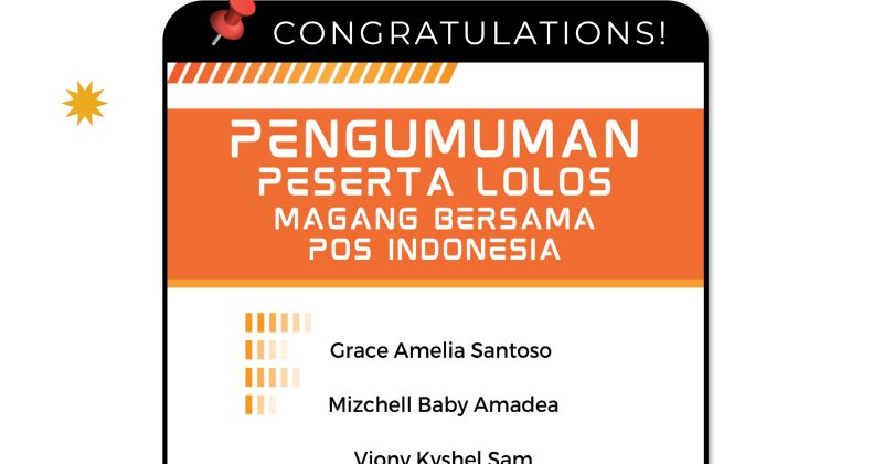 Pengumuman MBKM Magang Industri Bersama PT POS Indonesia